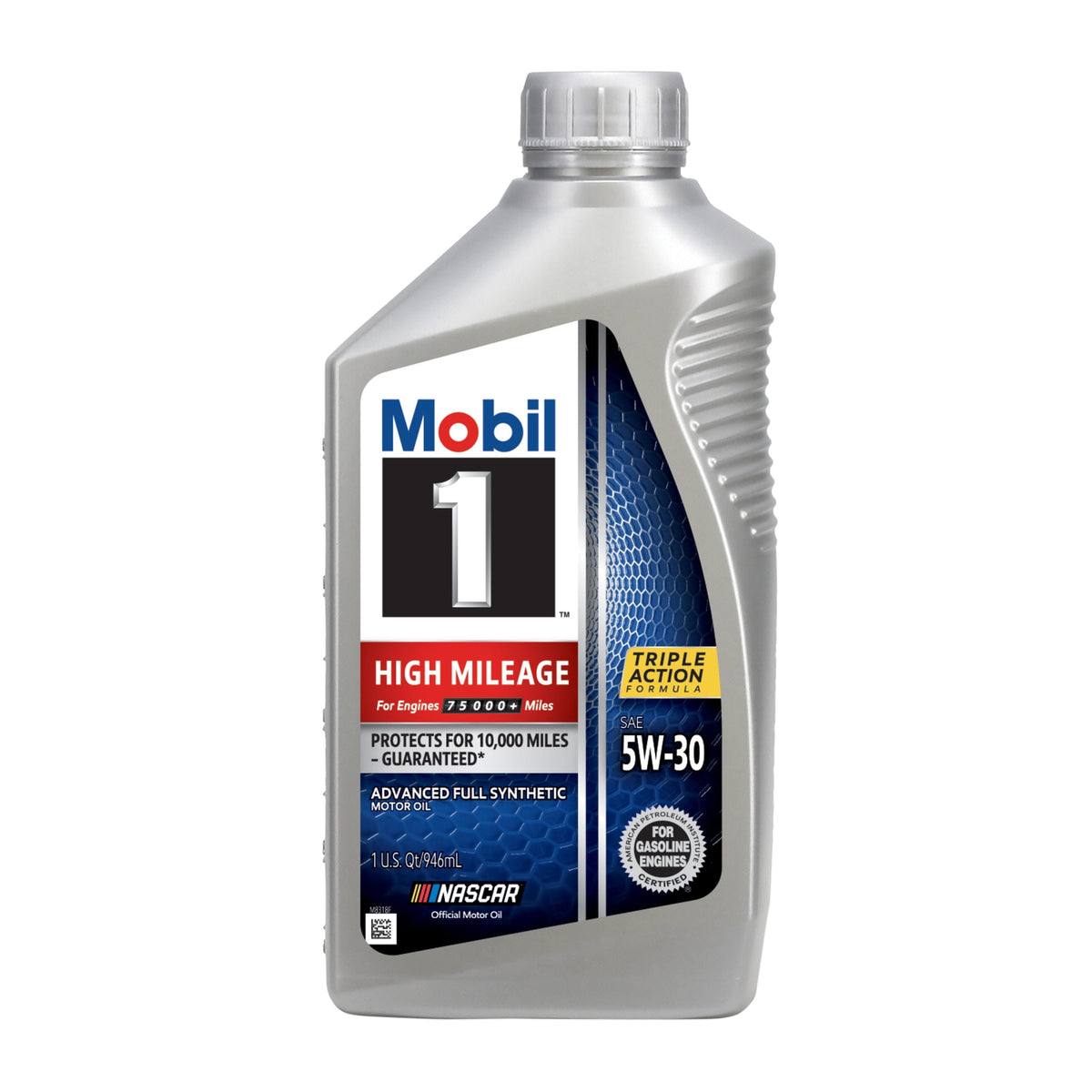 Mobil 1 High Mileage 5W-30 Full Synthetic Motor Oil - Case of 6 x 1 Qt (103767)