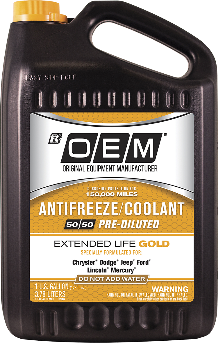 OEM Extended Life Gold 50/50 Antifreeze/Coolant 1 Gal - 86-834GOEMFC