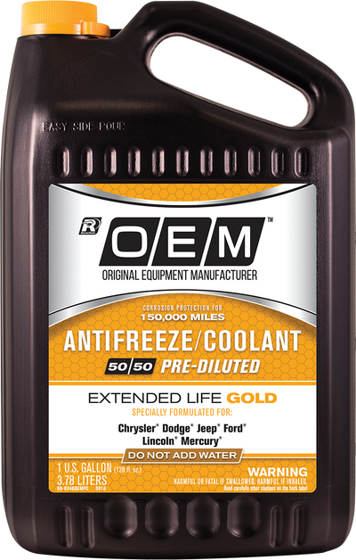 OEM Extended Life Gold 50/50 Antifreeze/Coolant 1 Gal - 86-834GOEMFC