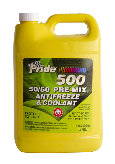 Pride 500 Green Conventional 50/50 Premixed Antifreeze & Coolant -34°F (6 x 1 Gal) - P500