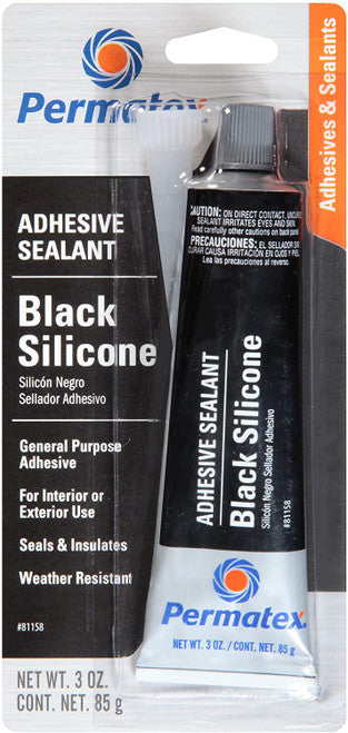 81158 (16BR) BLACK SIL. ADHESIVE SEAL TUBE 3OZ