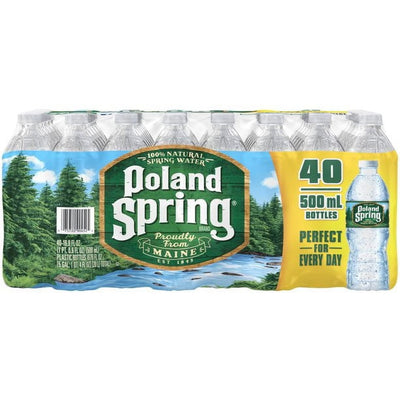 Poland Spring 100% Natural Spring Water, 16.9 fl oz Bottles - Pack of 40