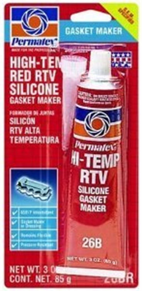 Permatex High-Temp Red RTV Silicone Gasket Maker 26BR - 3 oz Tube - 81160