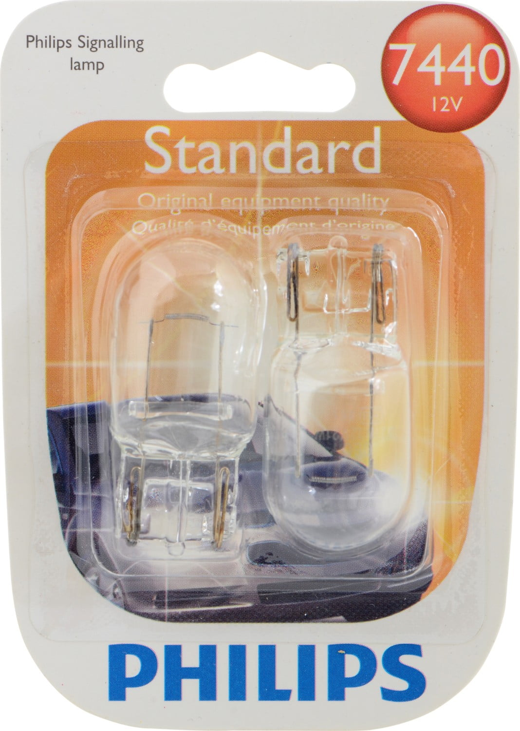 Philips 7440 Standard Miniature Automotive Bulb - 12V Clear Wedge (Box of 10) - 7440