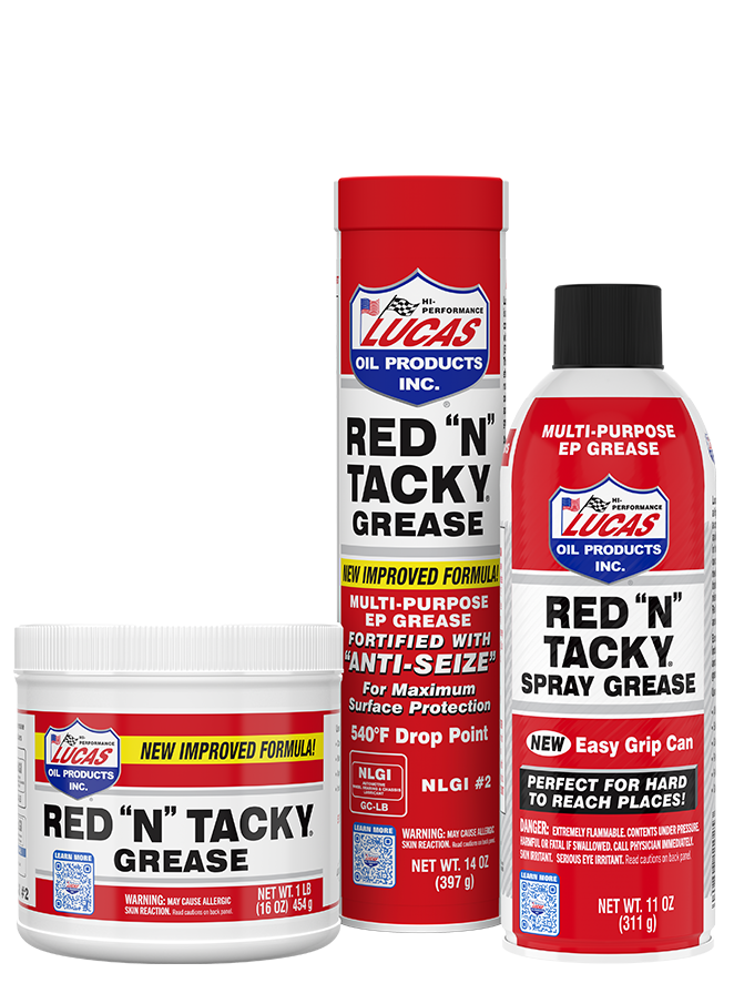 Lucas Oil 10005 Red "N" Tacky Grease 14 oz Cartridge - Case of 12