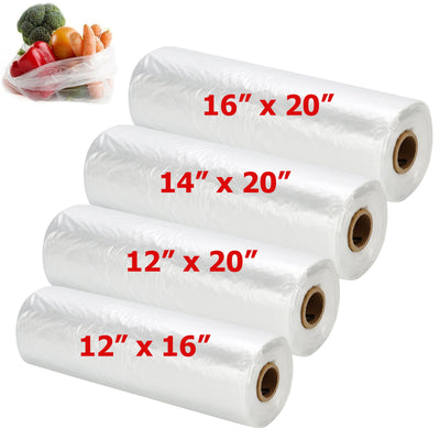 Clear Plastic Produce Bags on a Roll - 12 in x 20 in