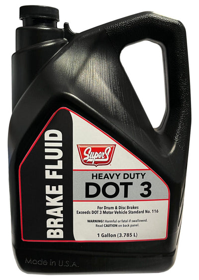 Super S DOT 3 Brake Fluid 1 Gallon - Case of 3 (SUS33-3)