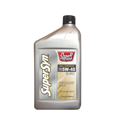 Super S SuperSyn 5W-40 Full Synthetic Motor Oil - Case of 6 x 1 Qt (SUS396)