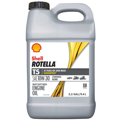 Shell Rotella T5 Synthetic Blend 10W-30 Diesel Engine Oil - 2.5 Gallon