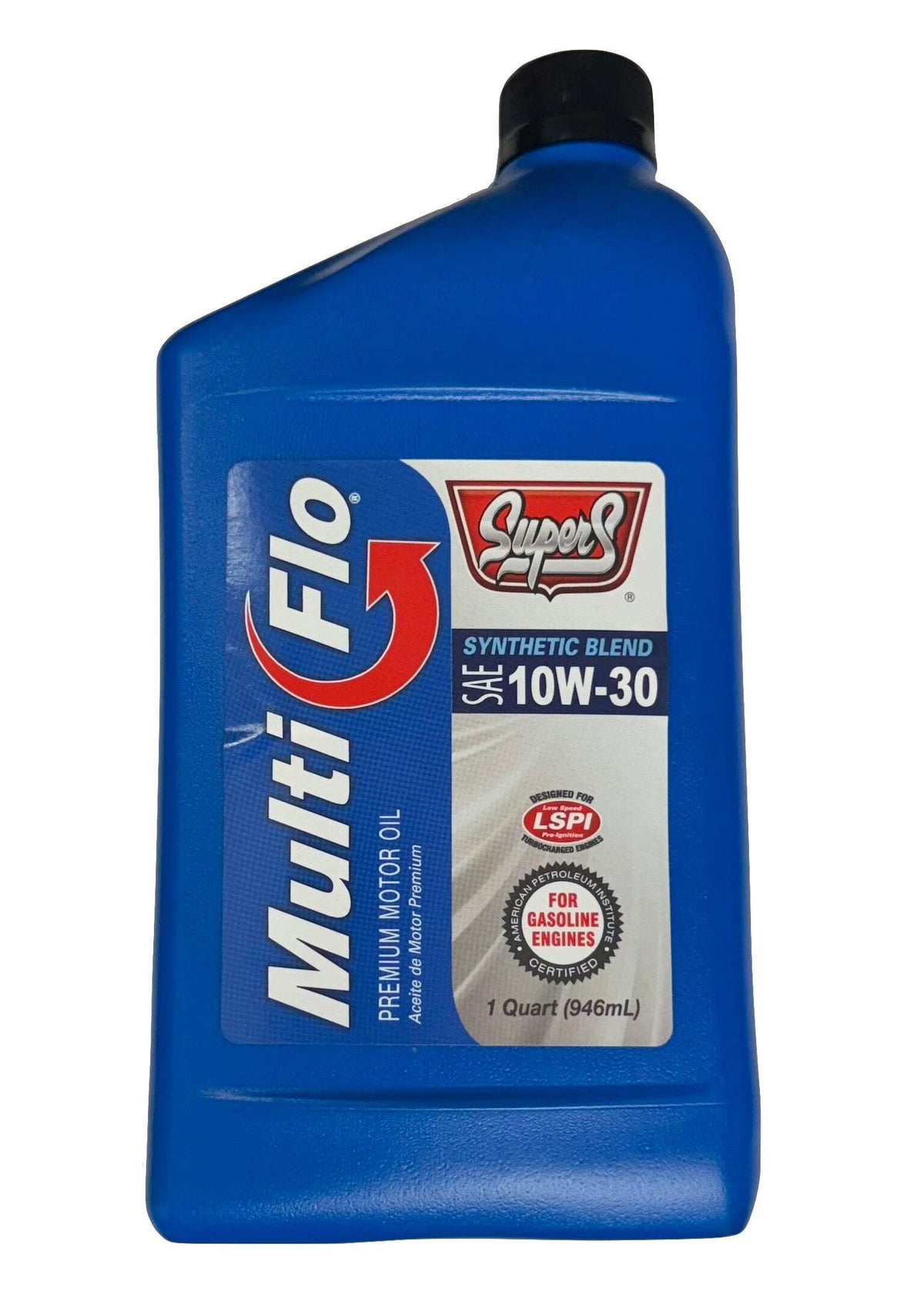 Super S SUS50 Multi-Flo 10W-30 Synthetic Blend Motor Oil - Case of 12 x 1 Qt