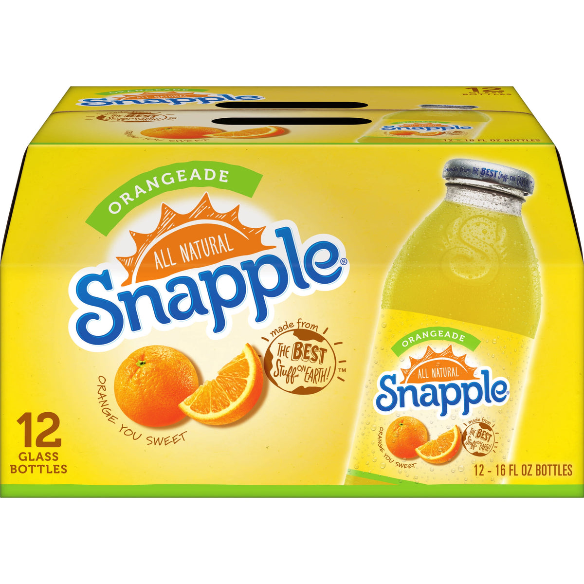 Snapple Orangeade Juice Drink, 16 fl oz Bottles - Case of 12
