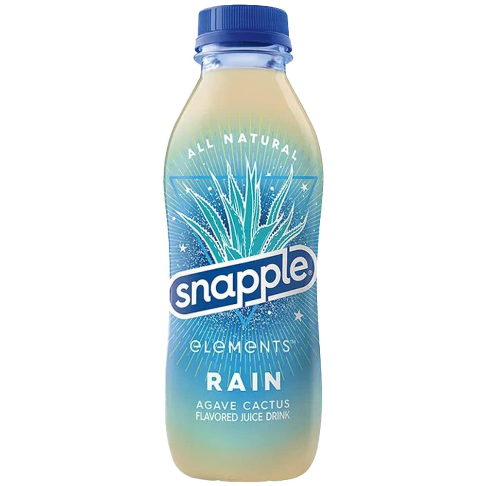 Snapple Elements Rain Agave Cactus Juice Drink, 16 fl oz Glass Bottles - Case of 24