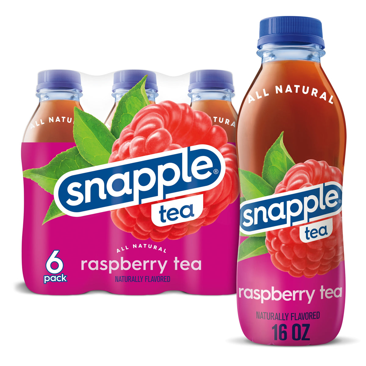Snapple Raspberry Tea, 16 fl oz Glass Bottles - Case of 24