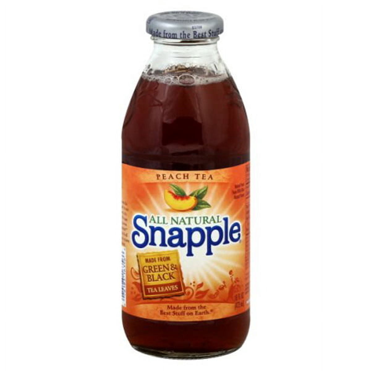 Snapple Peach Tea, 16 fl oz Glass Bottles - Case of 12
