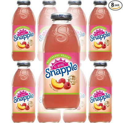 Snapple Raspberry Peach Tea, 16 fl oz Glass Bottles - Case of 24