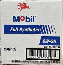 Load image into Gallery viewer, 125197 MOBIL FULL SYNTHETIC 0W20 6/1 CASE
