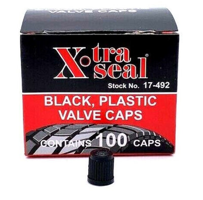 Xtra Seal 17-492 Black Plastic Tire Valve Caps - Box of 100