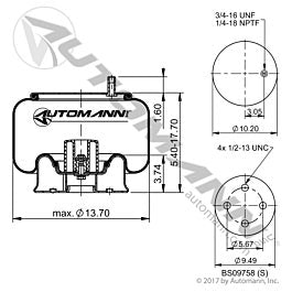 Automann Phoenix Air Spring Rolling Lobe - AB1DK25B-8740