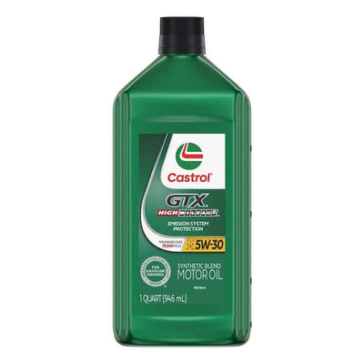 Castrol GTX High Mileage 5W-30 Synthetic Blend Motor Oil - Case of 6 x 1 Qt (149D6A)