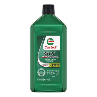 Castrol GTX High Mileage 10W-30 Synthetic Blend Motor Oil - Case of 6 x 1 Qt (149D6C)