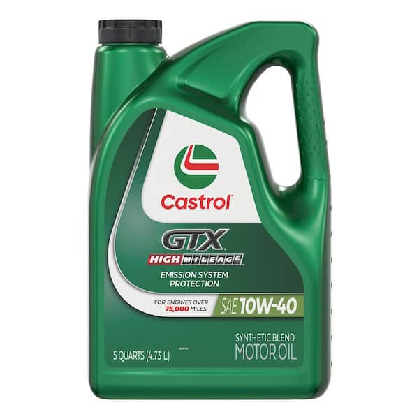 Castrol GTX High Mileage 10W-40 Synthetic Blend Motor Oil - 5 Qt (1597C2)