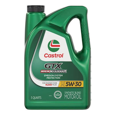 Castrol GTX High Mileage 5W-30 Synthetic Blend Motor Oil - 5 Qt (15980E)