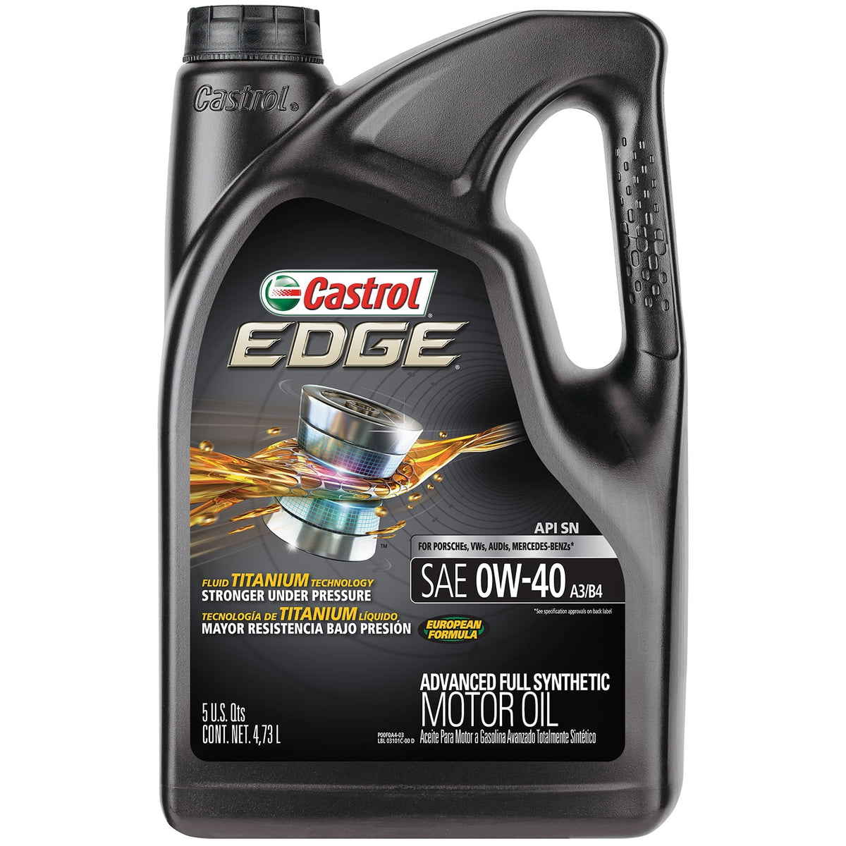 Castrol EDGE 0W-40 Full Synthetic Motor Oil - 5 Qt