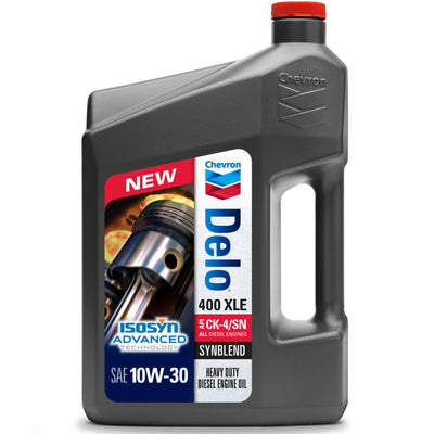 Chevron Delo 400 XLE SynBlend 10W-30 Heavy Duty Diesel Oil - Case of 3 x 1 Gal 257000388