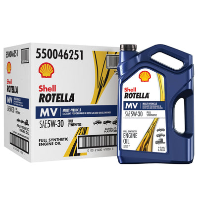Shell Rotella T6 5W-30 Full Synthetic Heavy Duty Diesel Engine Oil - Case of 3 x 1 Gal - 550046251