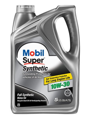 Mobil Super Synthetic 10W-30 Full Synthetic Motor Oil 5 Qt - Case of 3 (124414)