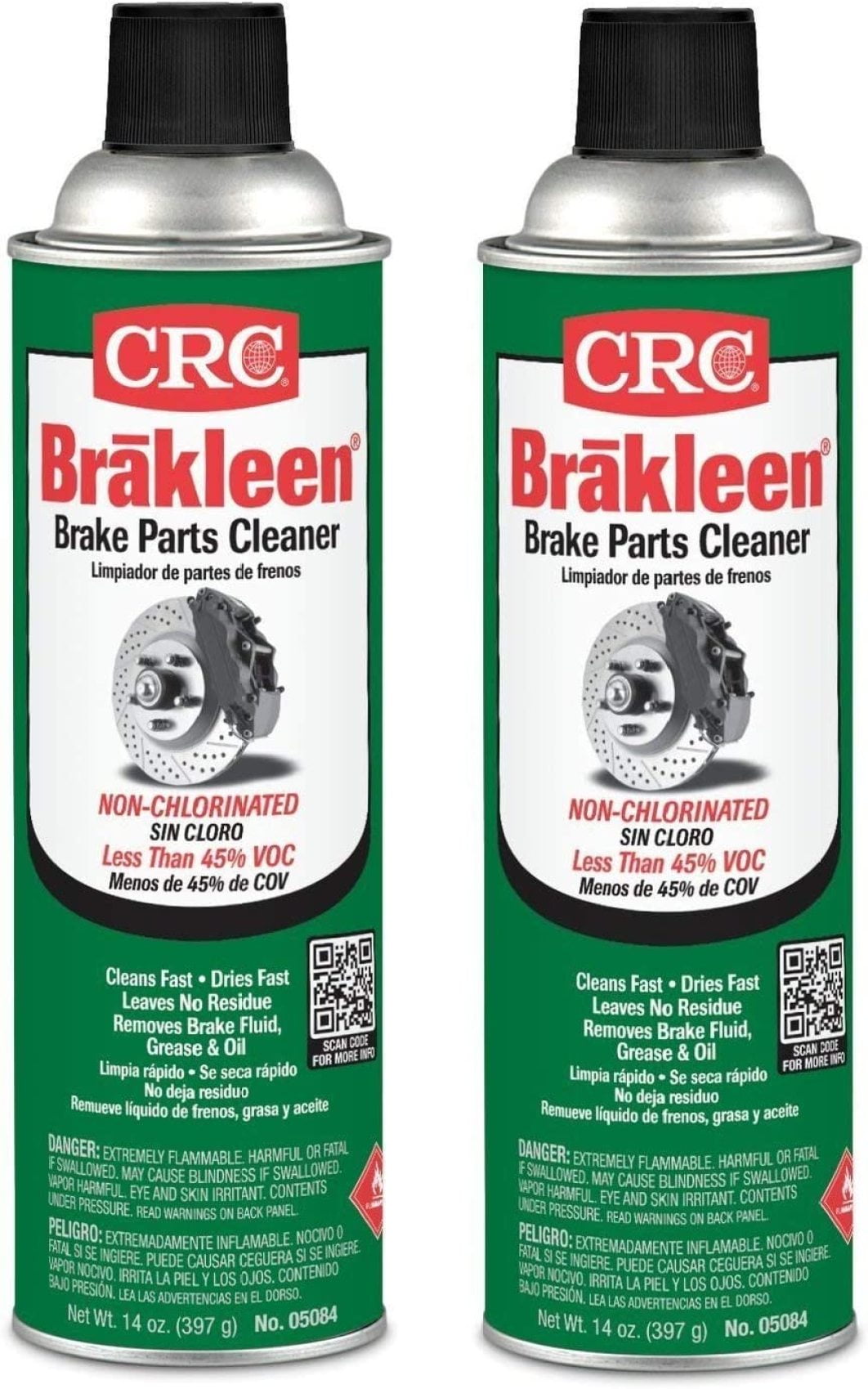 CRC 05084 Brakleen Non-Chlorinated Low VOC Brake Parts Cleaner 14 oz - Case of 12