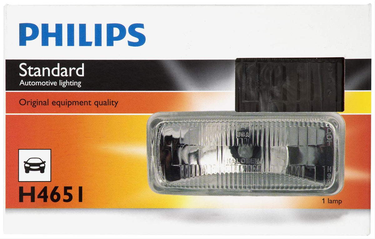 Philips H4651C1 Halogen Sealed Beam Headlight - High Beam, 100x165mm Rectangular