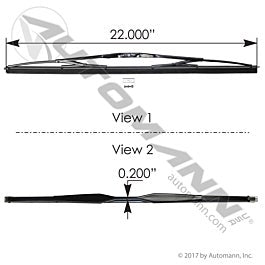 Automann Wiper Blade Saddle Mount 22in - HLK8322