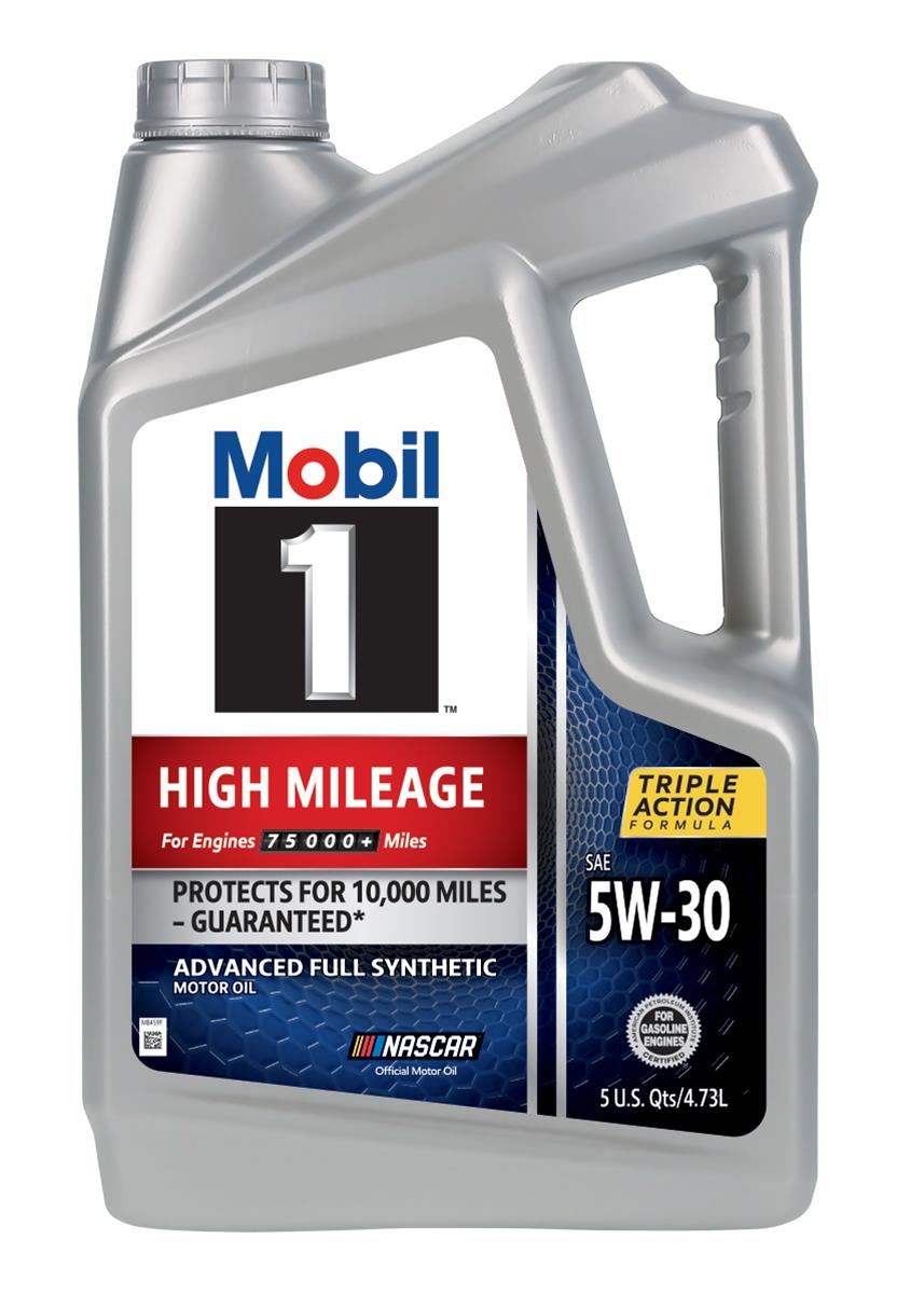 Mobil 1 High Mileage 5W-30 Full Synthetic Motor Oil 5 Qt - Case of 3 (120769)