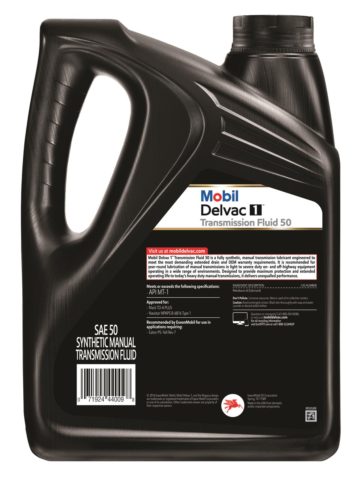 Mobil Delvac 1 Transmission Fluid 50 Full Synthetic Manual Transmission Fluid - Case of 4 x 1 Gal (122208)