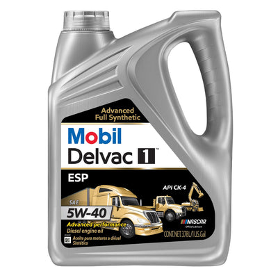 Mobil Delvac 1 ESP 5W-40 Full Synthetic Diesel Engine Oil - Case of 4 x 1 Gal (122271)