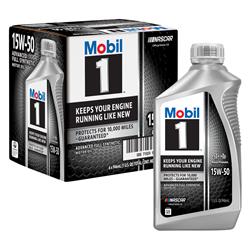 Mobil 1 Advanced Full Synthetic 15W-50 Motor Oil - Case of 6 x 1 Qt (122377)