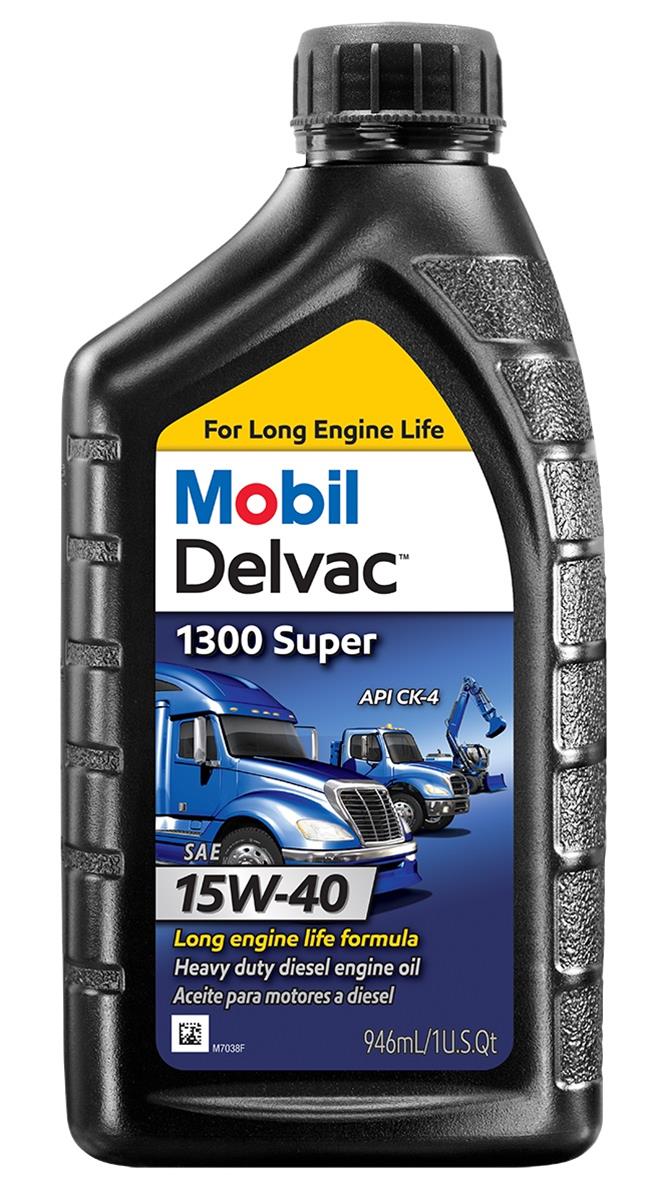 Mobil Delvac 1300 Super 15W-40 CK-4 Diesel Engine Oil - Case of 6 x 1 Qt (122494)