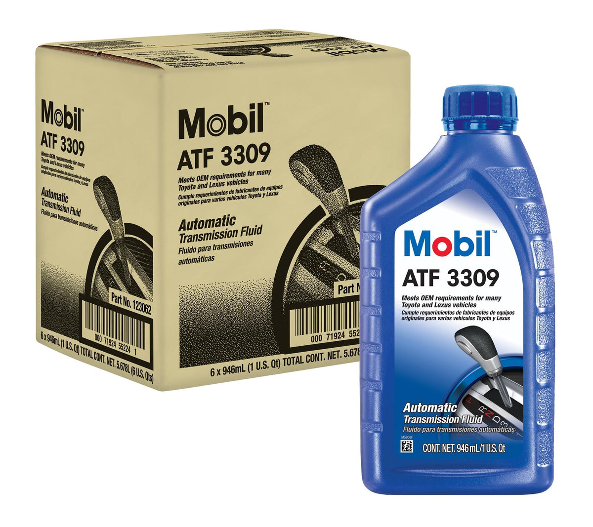 Mobil ATF 3309 Automatic Transmission Fluid - Case of 6 x 1 Qt (123062)