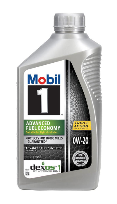 Mobil 1 Advanced Fuel Economy 0W-20 Full Synthetic Motor Oil - Case of 6 x 1 Qt (124184)