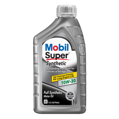 Mobil Super Synthetic 10W-30 Motor Oil - Case of 6 x 1 Qt (124397)