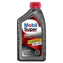 Mobil Super 5000 5W-20 Synthetic Blend Motor Oil 1 Qt - Case of 6 (124405)