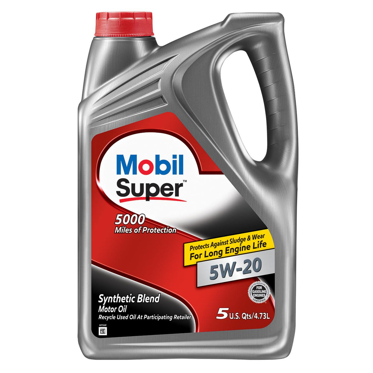 Mobil Super 5000 Synthetic Blend 5W-20 Motor Oil - Case of 3 x 5 Qt (124408)