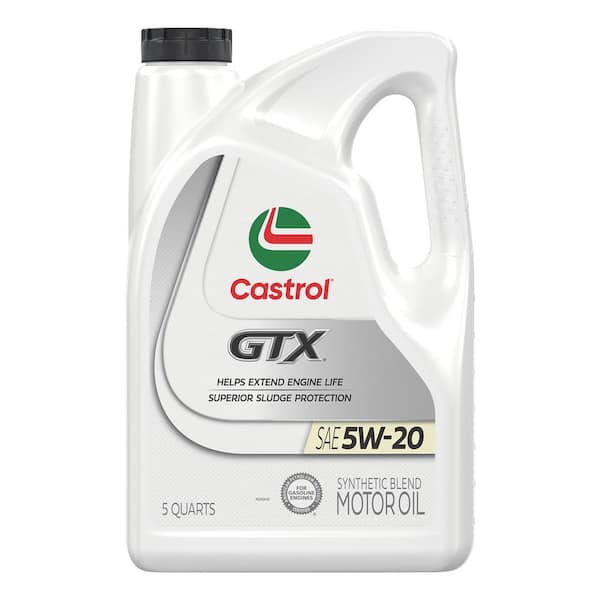 Castrol GTX 5W-20 Synthetic Blend Motor Oil - 5 Qt, Case of 3 (15A69C)