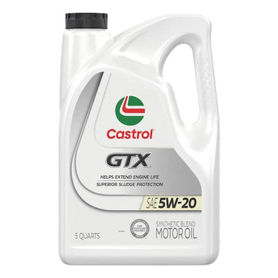 Castrol GTX 5W-20 Synthetic Blend Motor Oil - 5 Qt, Case of 3 (15A69C)