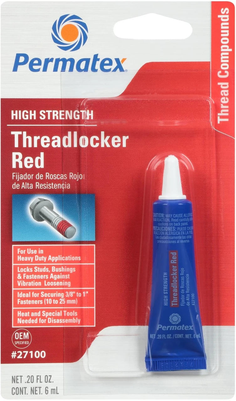 Permatex 27100 Red High Strength Threadlocker 271 - 6 ml