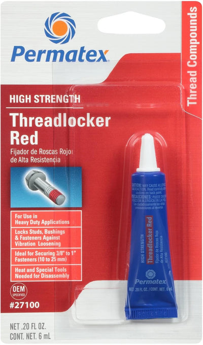 Permatex 27100 Red High Strength Threadlocker 271 - 6 ml
