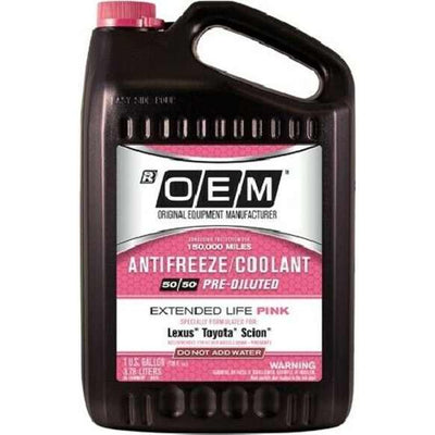 OEM Extended Life Pink 50/50 Antifreeze/Coolant for Toyota/Lexus/Scion (4 x 1 Gal) - 86-184POEMT