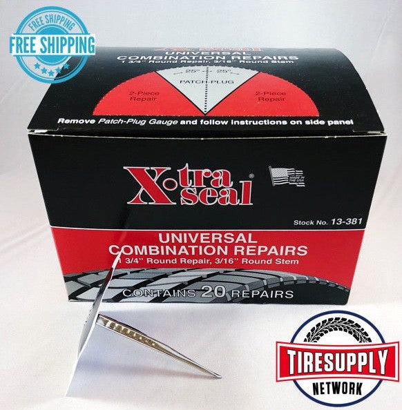 Xtra Seal 13-381 Universal Quilled Combination Repair Unit (Mushroom Patch) - 1-3/4 in Round - Box of 20