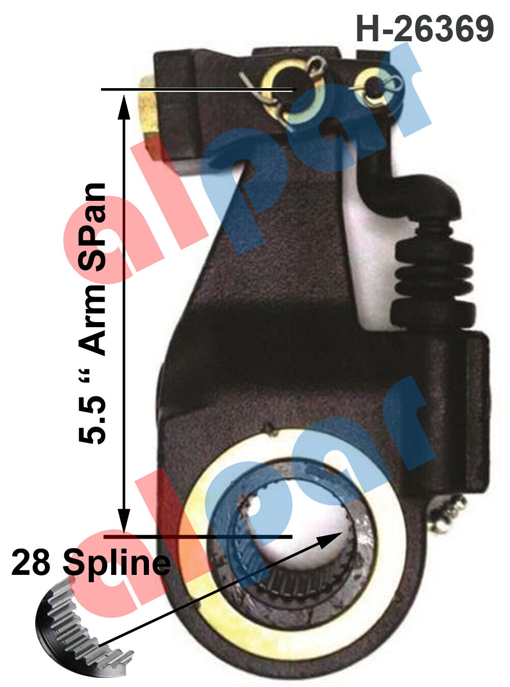 HD Pioneer H-26369 Automatic Slack Adjuster - 28 Spline 5.5 in (Bendix Type)